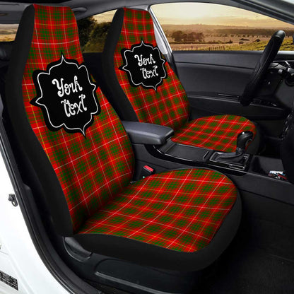 Personalized Bruce Tartan Car Seat Covers Custom Name Car Accessories