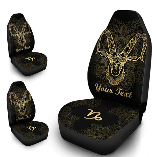 Personalized Capricorn Car Seat Covers Custom Zodiac Sign Car Accessories
