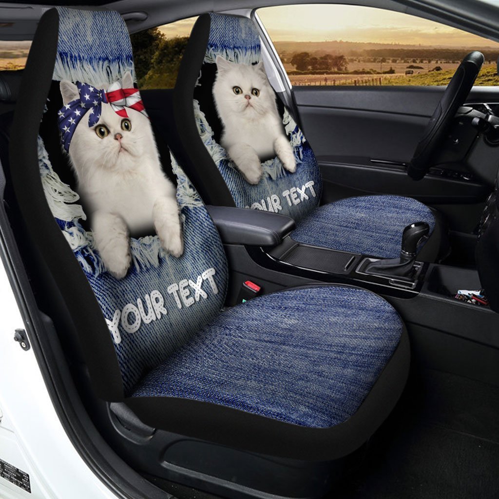 Personalized Couple Persian Cat Car Seat Covers Custom Couple Car Acessories Anniversary