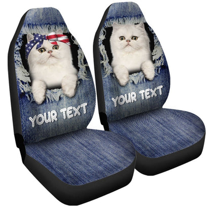 Personalized Couple Persian Cat Car Seat Covers Custom Couple Car Acessories Anniversary