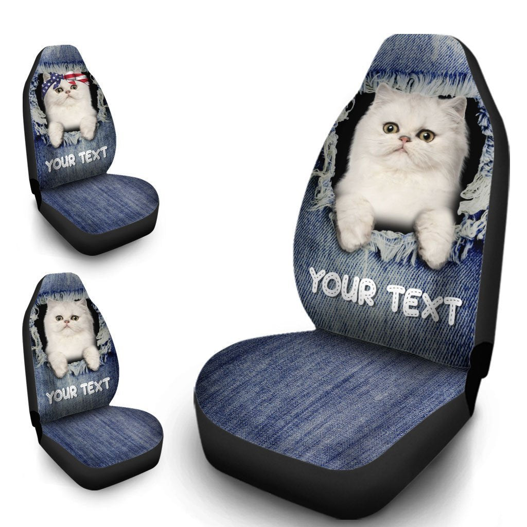 Personalized Couple Persian Cat Car Seat Covers Custom Couple Car Acessories Anniversary