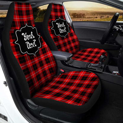 Personalized Cunningham Tartan Car Seat Covers Custom Name Car Accessories