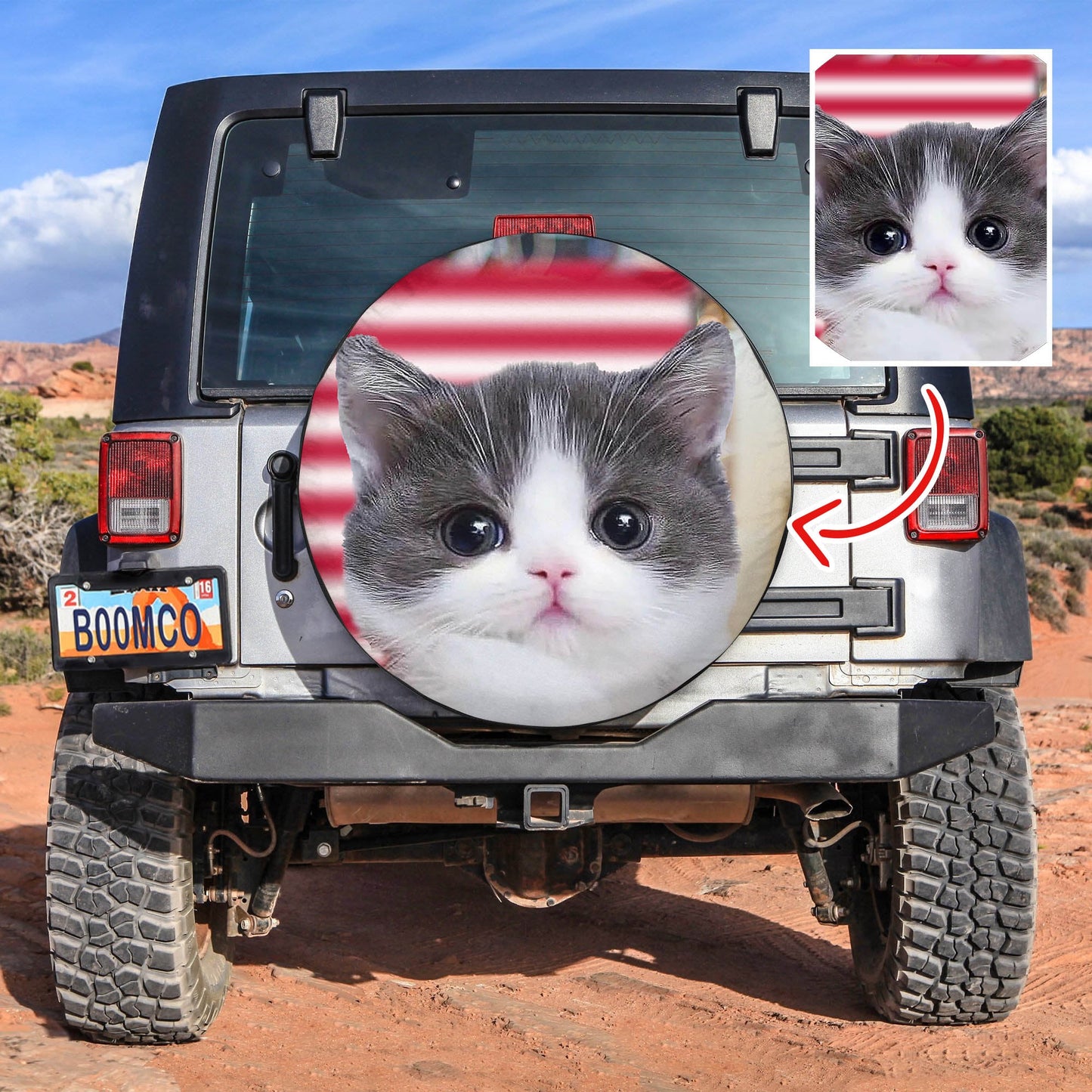 Personalized Custom Pet Cute Cat Funny Spare Tire Cover