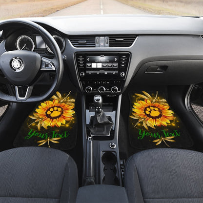Personalized Dragonfly Car Floor Mats Custom Sunflower Dog Paw Car Accessories