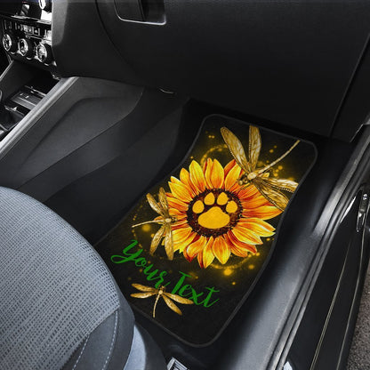 Personalized Dragonfly Car Floor Mats Custom Sunflower Dog Paw Car Accessories
