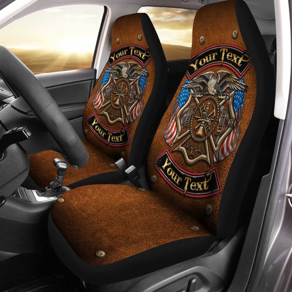 Personalized Firefighter Car Seat Covers Custom Name Car Accessories