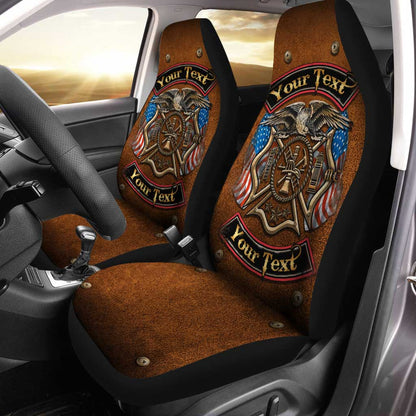 Personalized Firefighter Car Seat Covers Custom Name Car Accessories