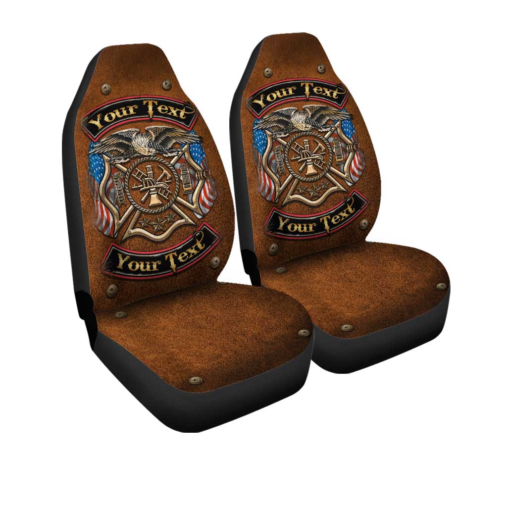 Personalized Firefighter Car Seat Covers Custom Name Car Accessories