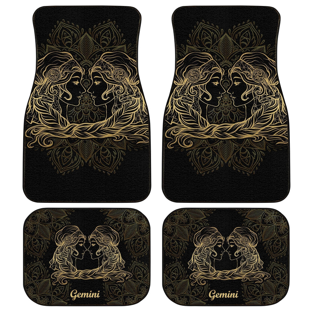 Personalized Gemini Car Floor Mats Custom Zodiac Sign Gemini Car Accessories