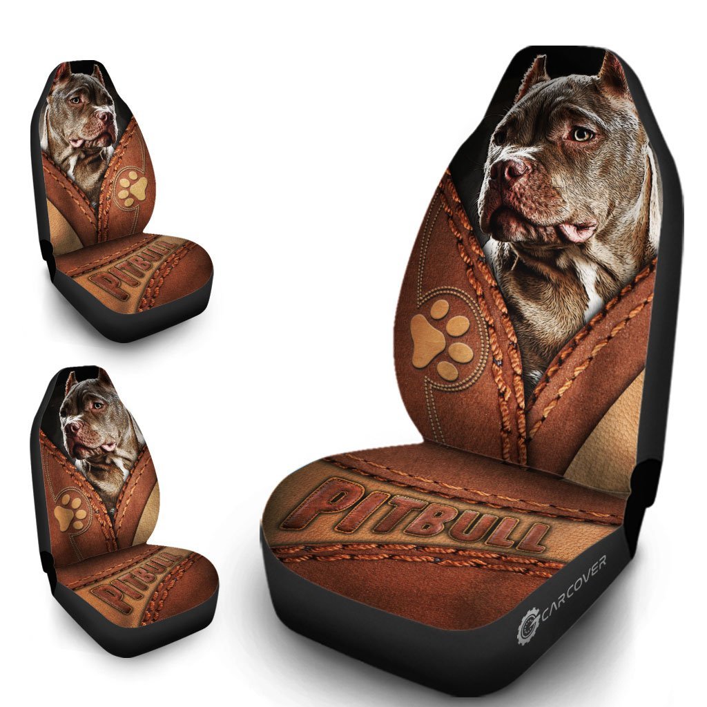 Personalized Image Pitbull Dog Car Seat Covers Custom Photo Dog Car Accessories