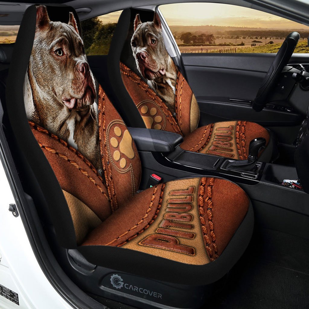 Personalized Image Pitbull Dog Car Seat Covers Custom Photo Dog Car Accessories