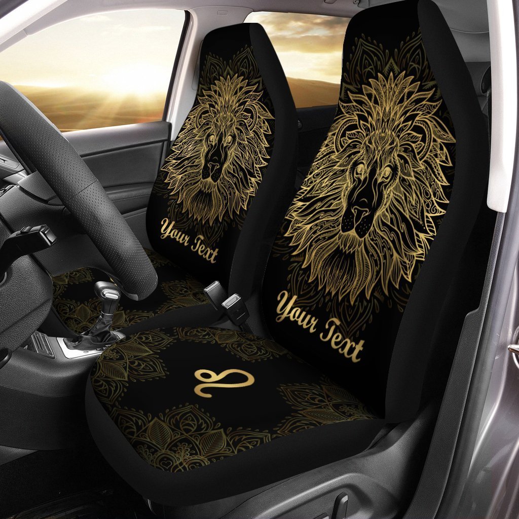 Personalized Leo Car Seat Covers Custom Zodiac Sign Car Accessories