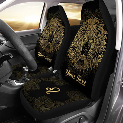 Personalized Leo Car Seat Covers Custom Zodiac Sign Car Accessories