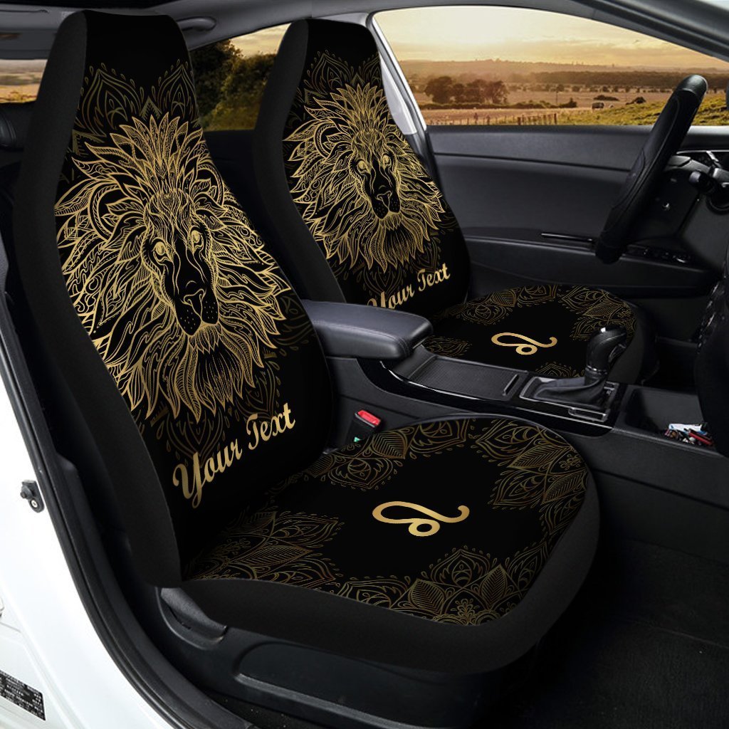 Personalized Leo Car Seat Covers Custom Zodiac Sign Car Accessories