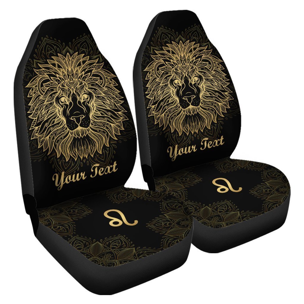 Personalized Leo Car Seat Covers Custom Zodiac Sign Car Accessories