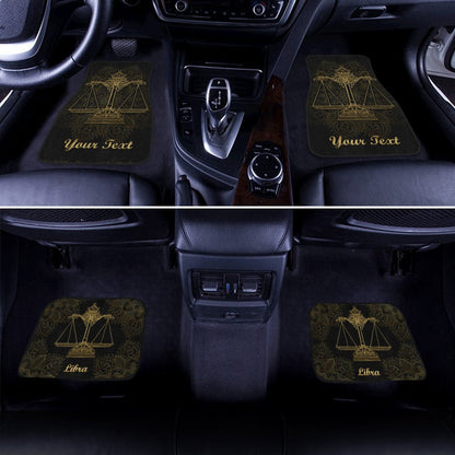 Personalized Libra Car Floor Mats Custom Zodiac Sign Libra Car Accessories