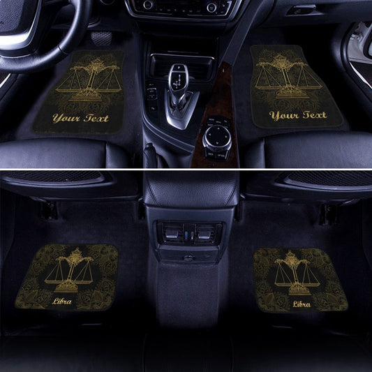 Personalized Libra Car Floor Mats Custom Zodiac Sign Libra Car Accessories