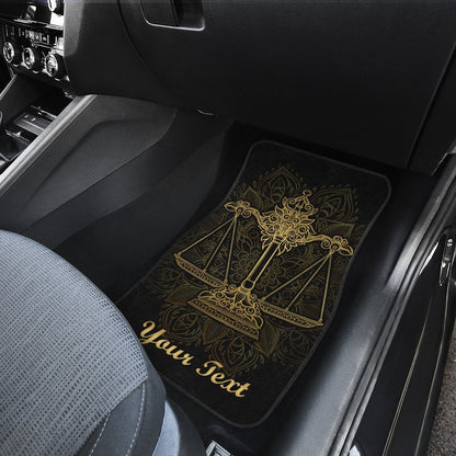 Personalized Libra Car Floor Mats Custom Zodiac Sign Libra Car Accessories