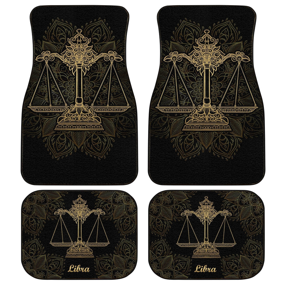 Personalized Libra Car Floor Mats Custom Zodiac Sign Libra Car Accessories