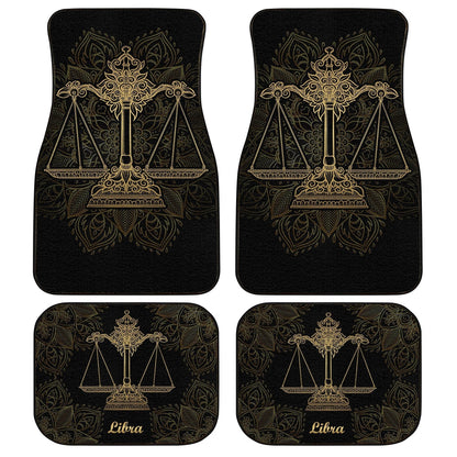 Personalized Libra Car Floor Mats Custom Zodiac Sign Libra Car Accessories