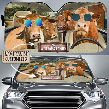 Personalized Name Limousin Car All Over Printed 3D Sun Shade