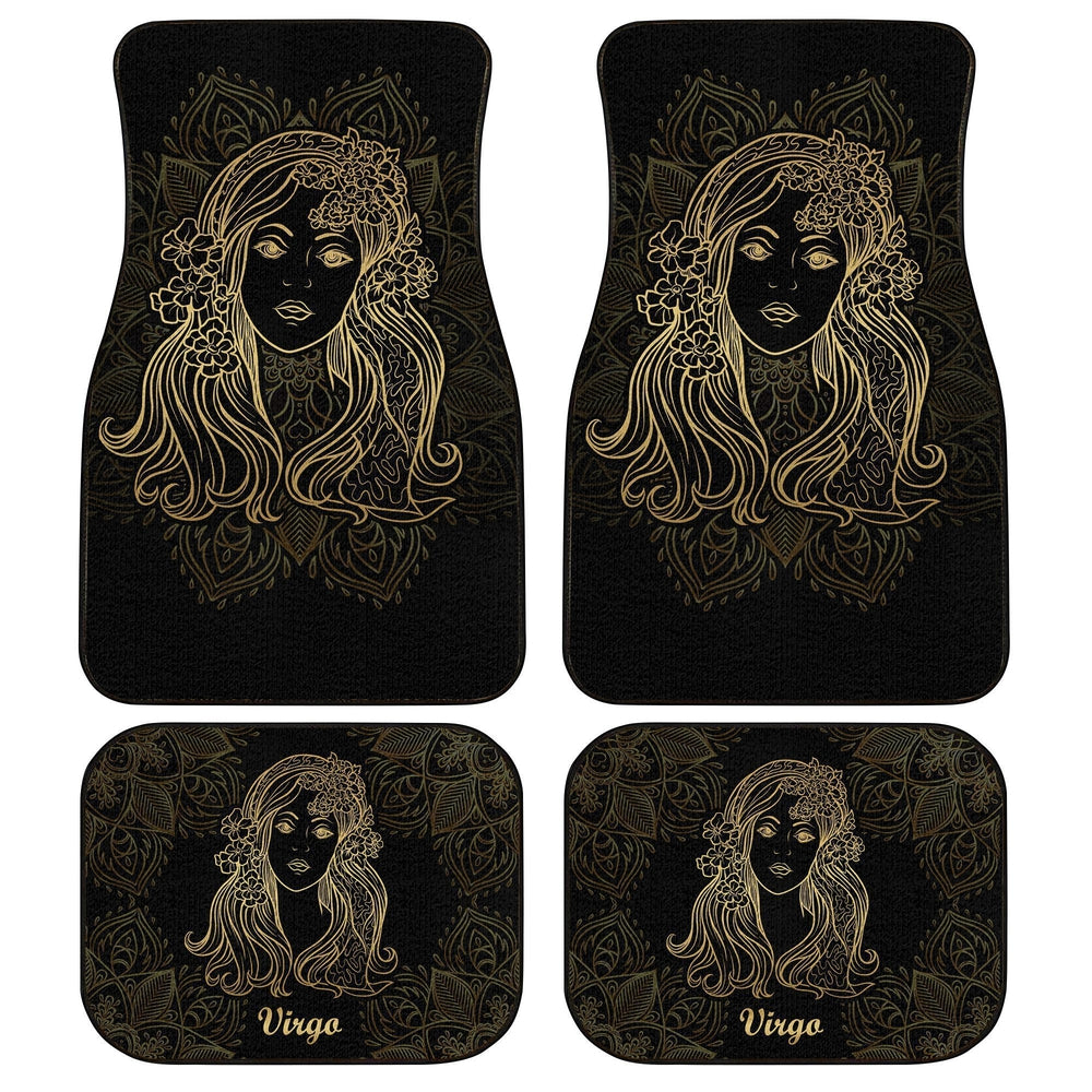 Personalized Name Virgo Car Floor Mats Custom Zodiac Sign Virgo Car Accessories