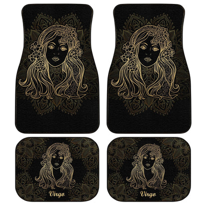 Personalized Name Virgo Car Floor Mats Custom Zodiac Sign Virgo Car Accessories