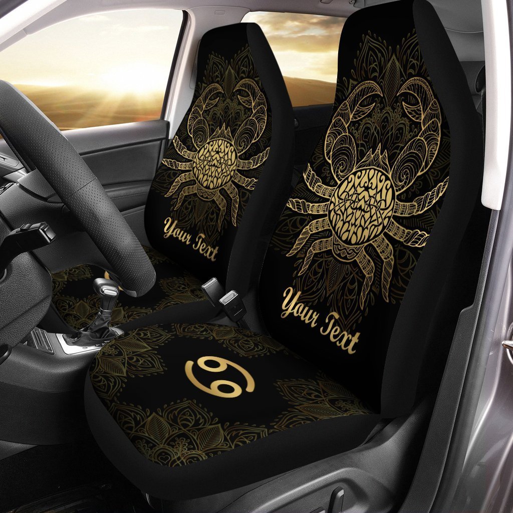 Personalized Name Zodiac Cancer Car Seat Covers Custom Car Accessories