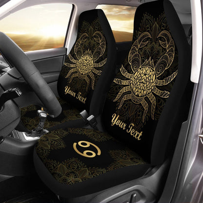 Personalized Name Zodiac Cancer Car Seat Covers Custom Car Accessories