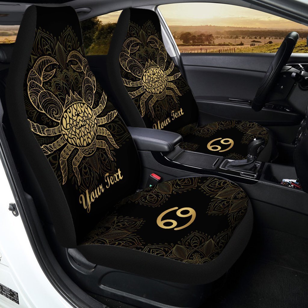 Personalized Name Zodiac Cancer Car Seat Covers Custom Car Accessories
