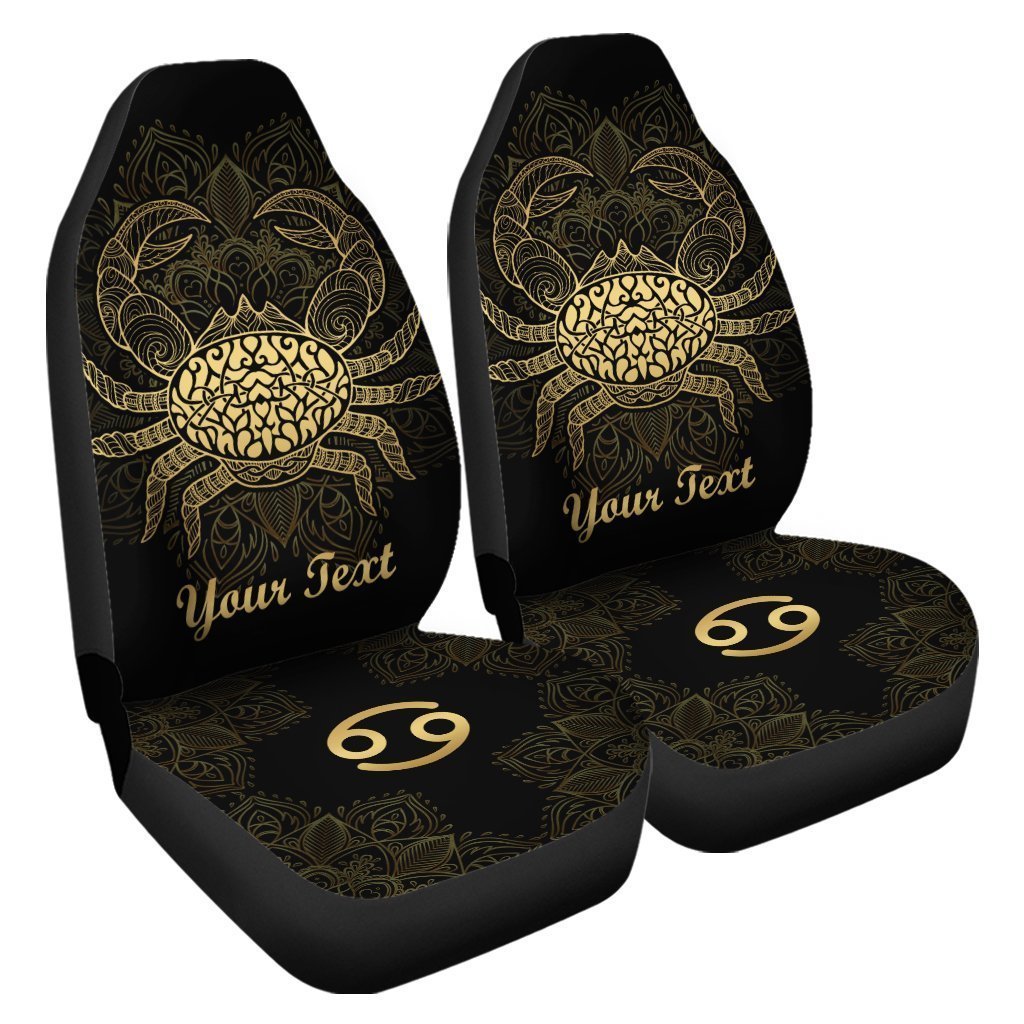 Personalized Name Zodiac Cancer Car Seat Covers Custom Car Accessories