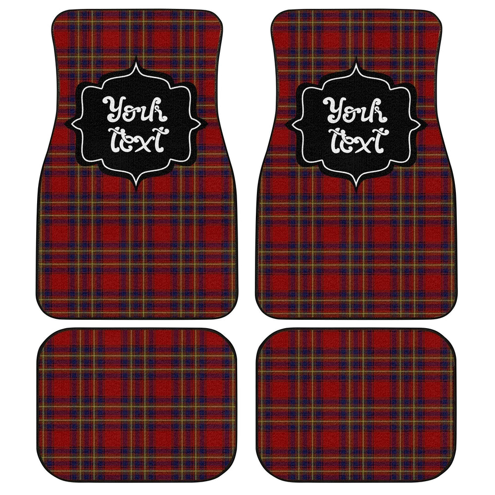 Personalized Oliver Tartan Car Floor Mats Custom Name Car Accessories