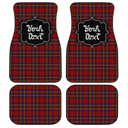 Personalized Oliver Tartan Car Floor Mats Custom Name Car Accessories