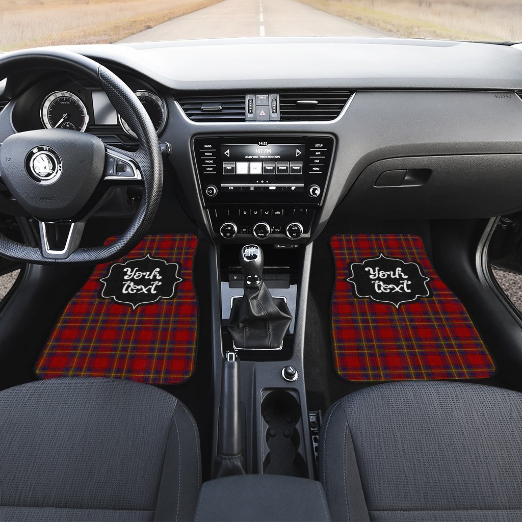 Personalized Oliver Tartan Car Floor Mats Custom Name Car Accessories