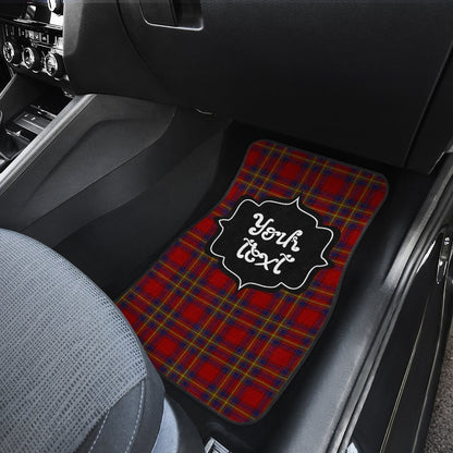 Personalized Oliver Tartan Car Floor Mats Custom Name Car Accessories