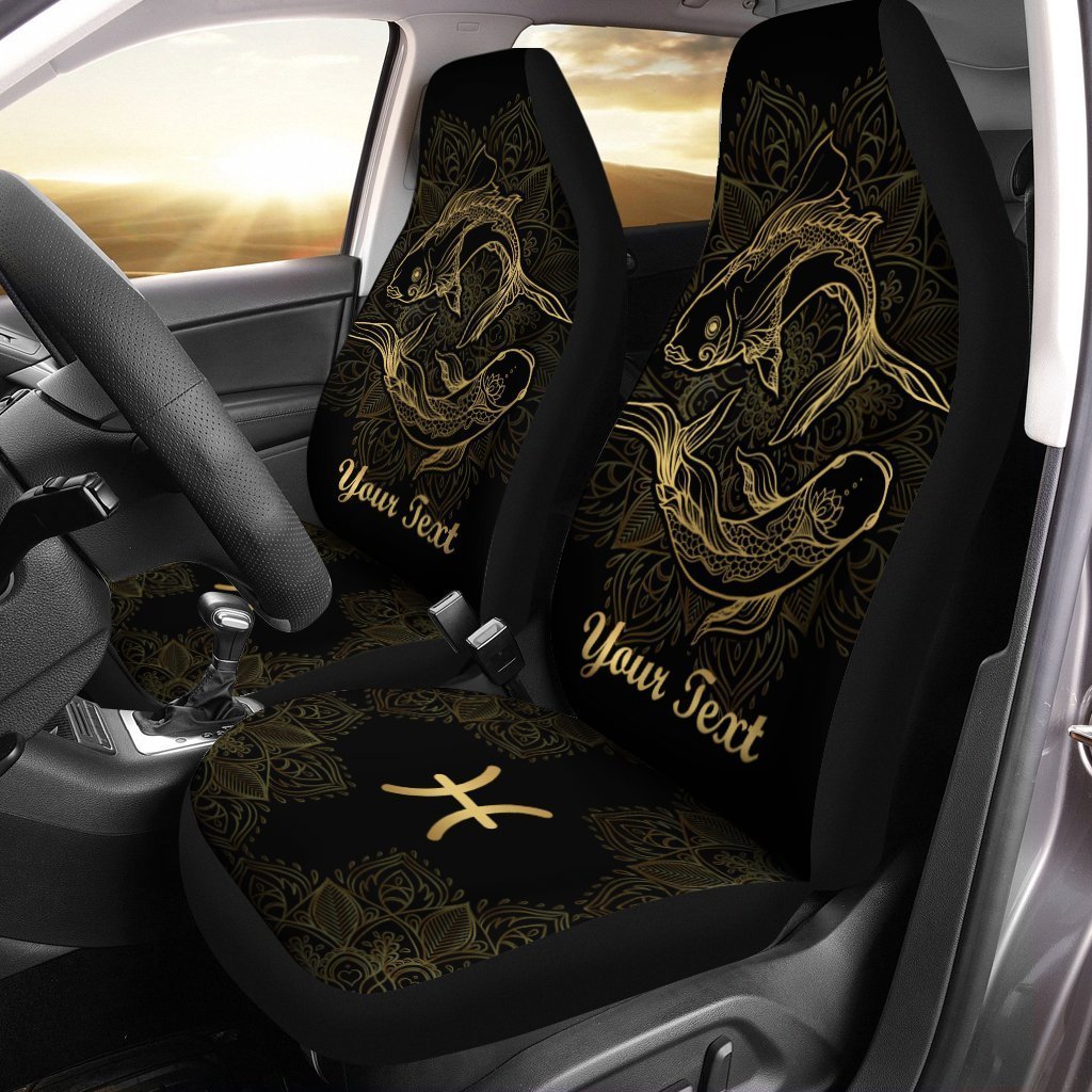Personalized Pisces Car Seat Covers Custom Zodiac Sign Car Accessories