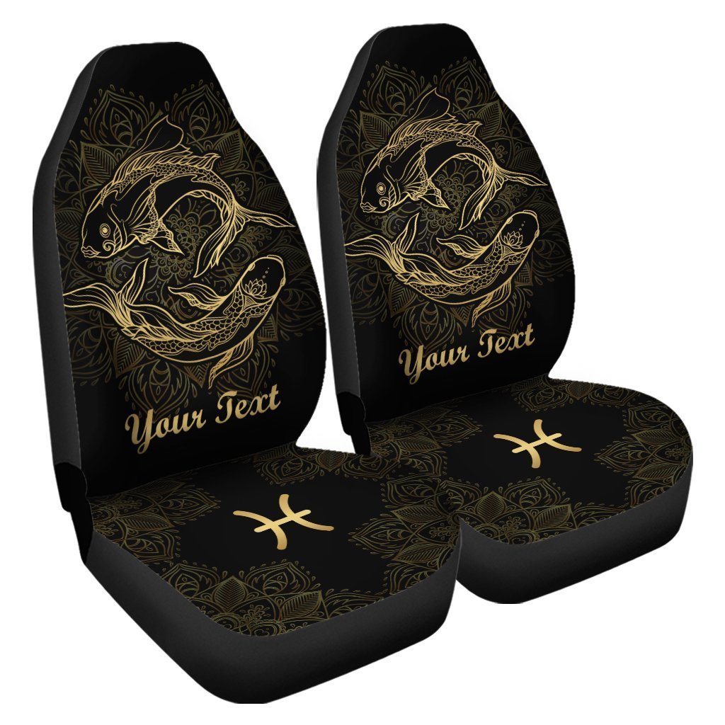 Personalized Pisces Car Seat Covers Custom Zodiac Sign Car Accessories