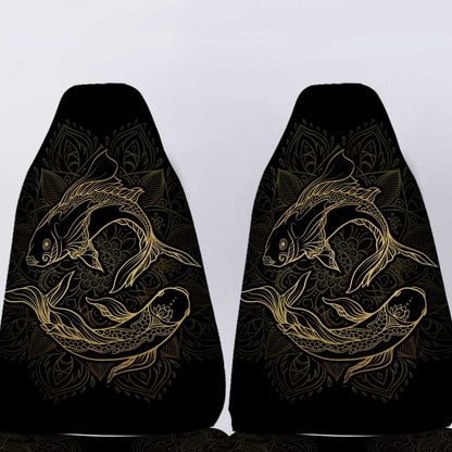 Personalized Pisces Car Seat Covers Custom Zodiac Sign Car Accessories