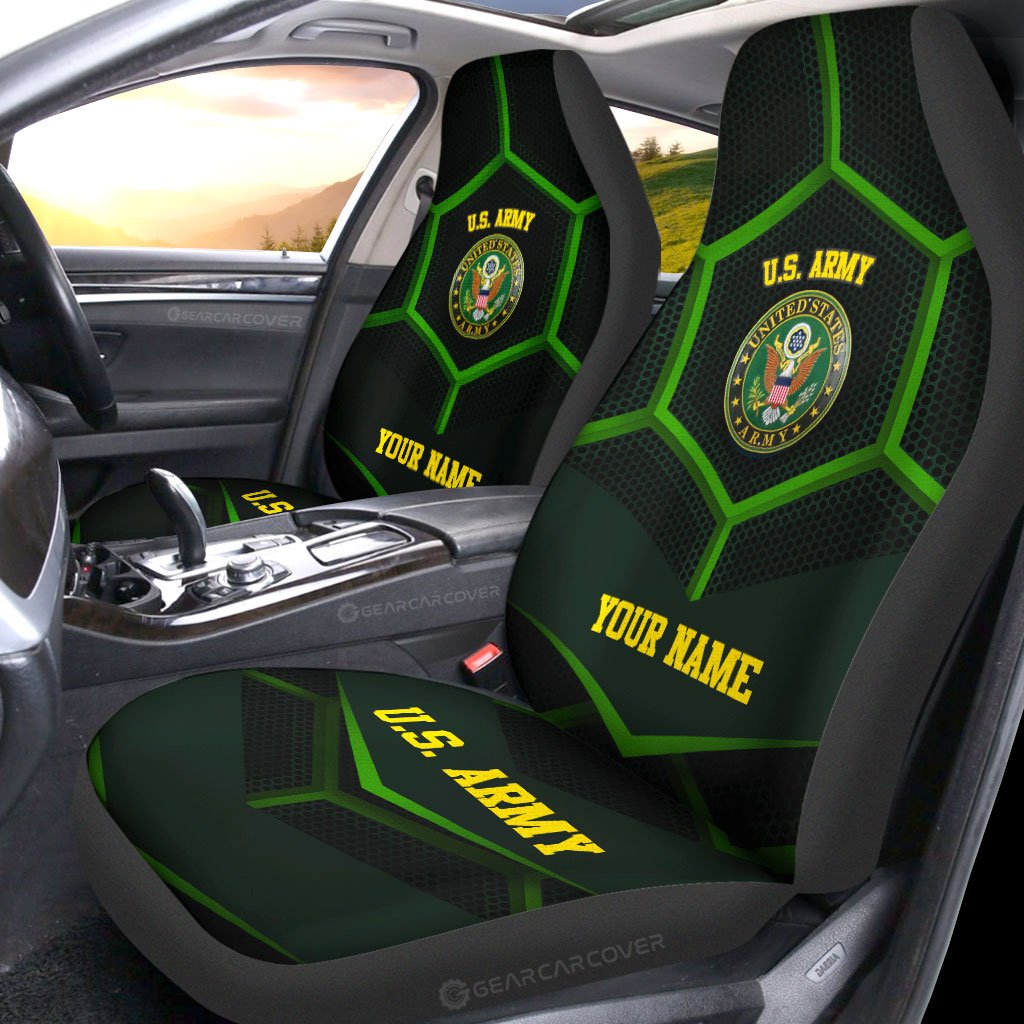 Personalized U.S Army Car Seat Covers Customized Name US Military Car Accessories