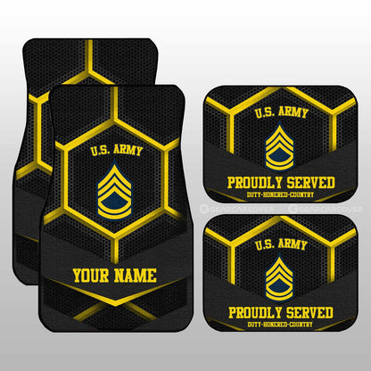 Personalized U.S Army Veterans Car Floor Mats Customized Name US Military Car Accessories
