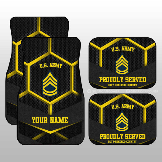 Personalized U.S Army Veterans Car Floor Mats Customized Name US Military Car Accessories