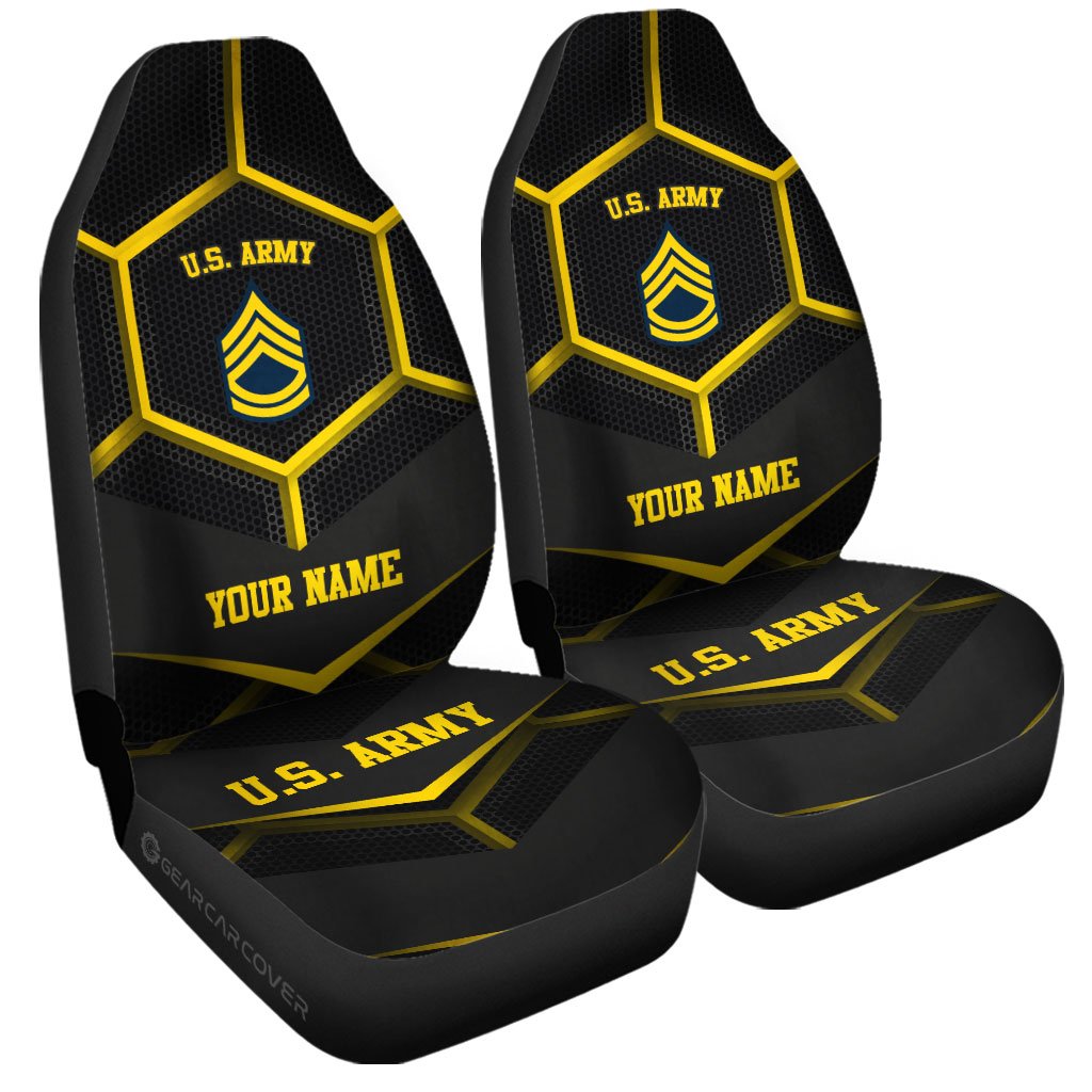 Personalized U.S Army Veterans Car Seat Covers Customized Name US Military Car Accessories
