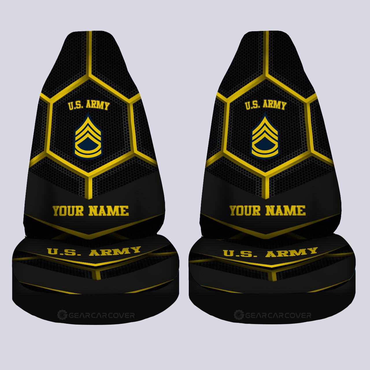 Personalized U.S Army Veterans Car Seat Covers Customized Name US Military Car Accessories