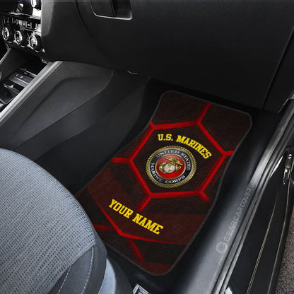 Personalized U.S. Marine Corps Car Floor Mats Customized Name US Military Car Accessories