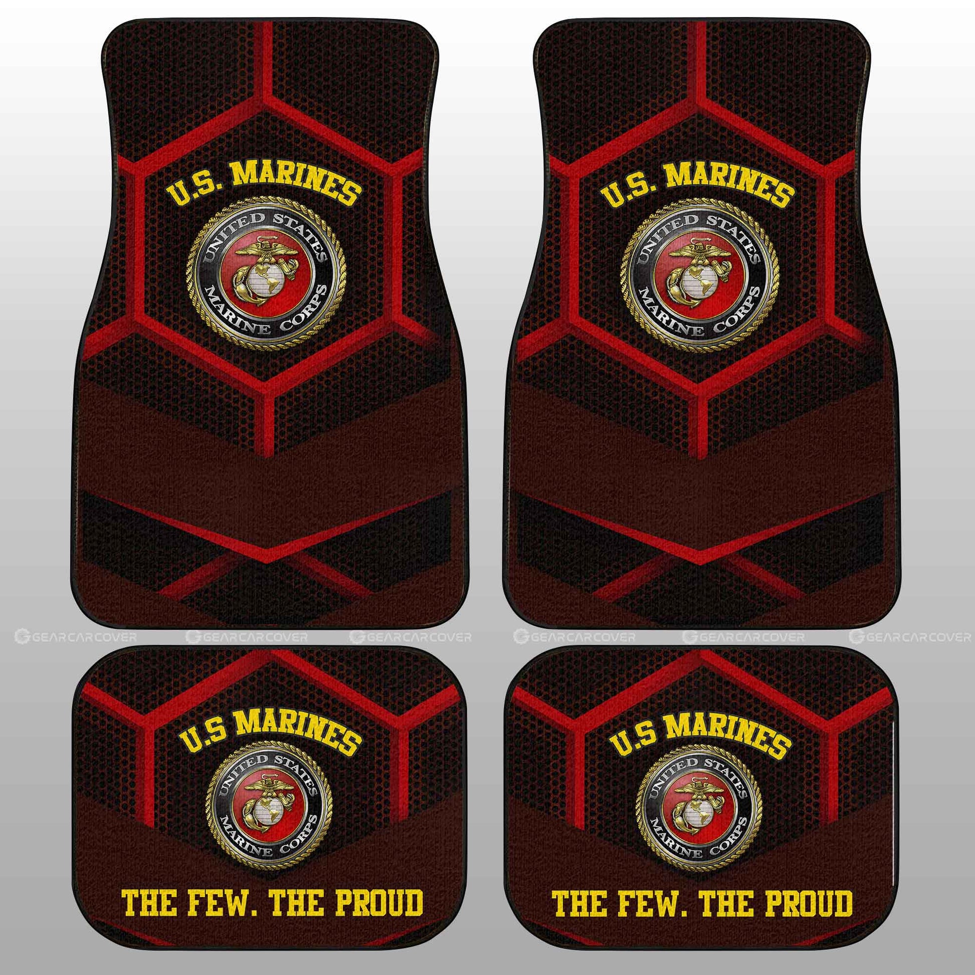 Personalized U.S. Marine Corps Car Floor Mats Customized Name US Military Car Accessories