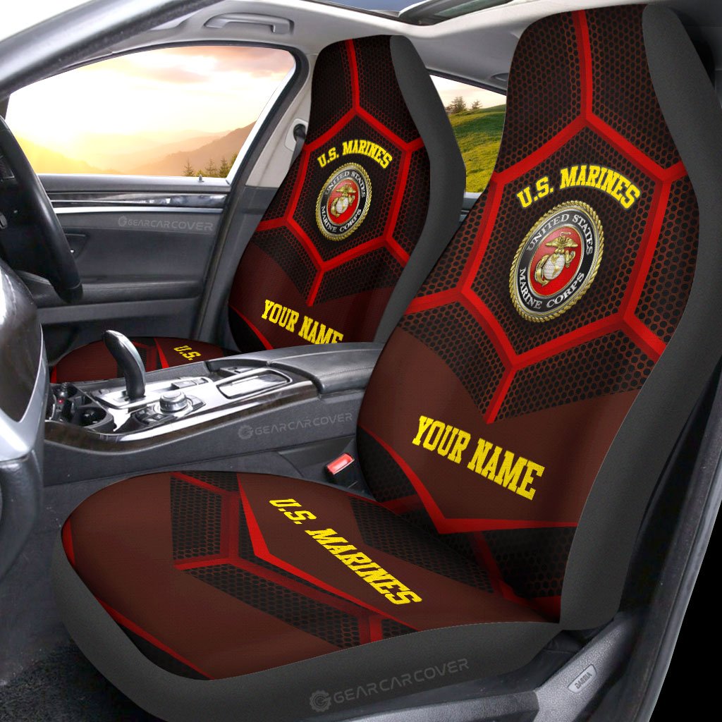 Personalized U.S. Marine Corps Car Seat Covers Military Car Accessories