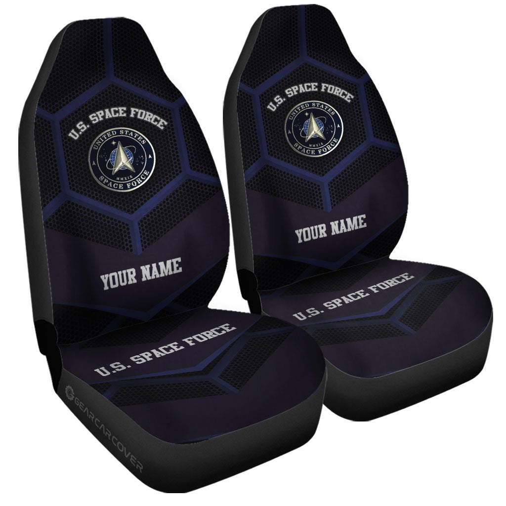Personalized U.S. Space Force Military Car Seat Covers Custom Name Car Accessories