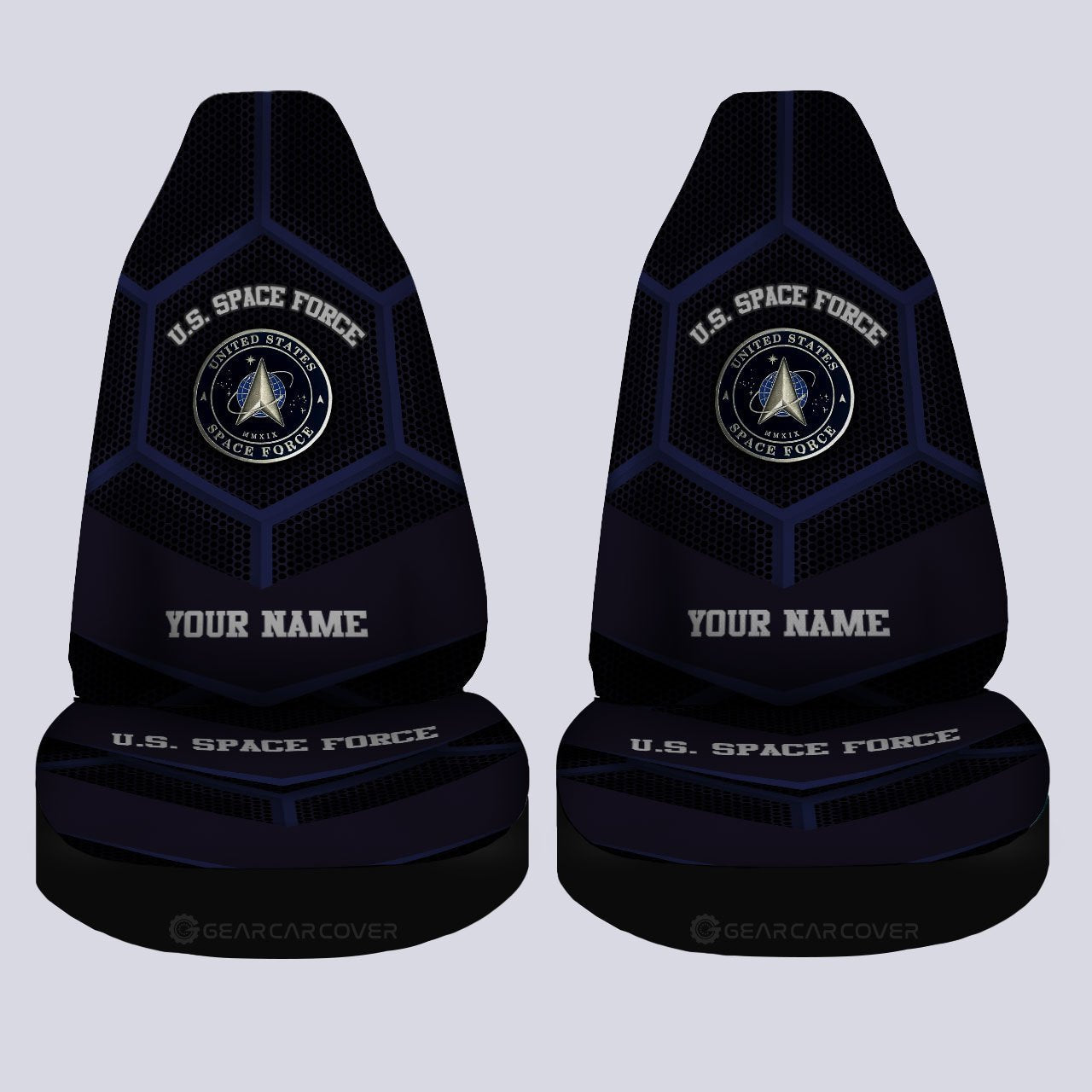 Personalized U.S. Space Force Military Car Seat Covers Custom Name Car Accessories