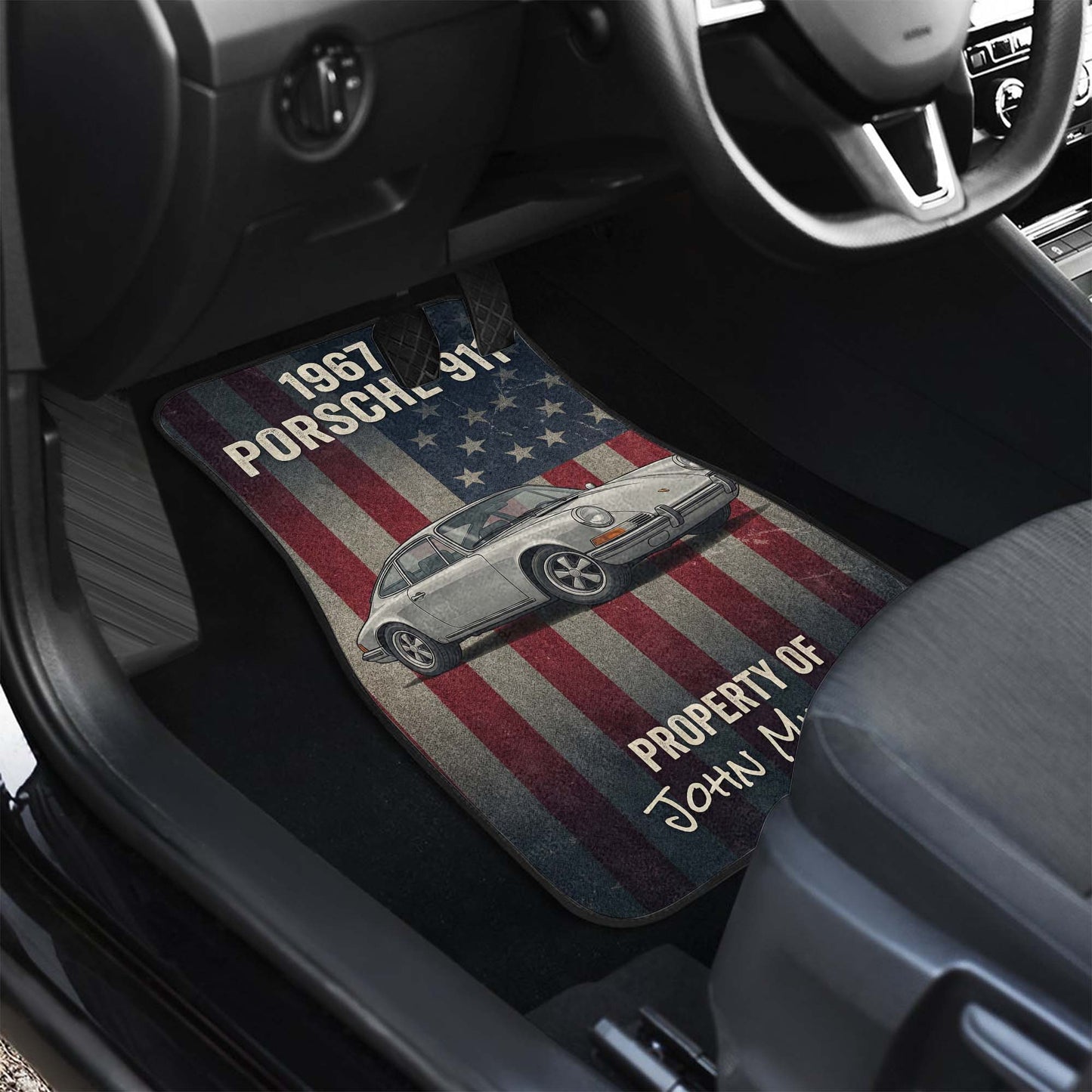 Personalized USA Flag Car Floor Mats | PersonalizedFury