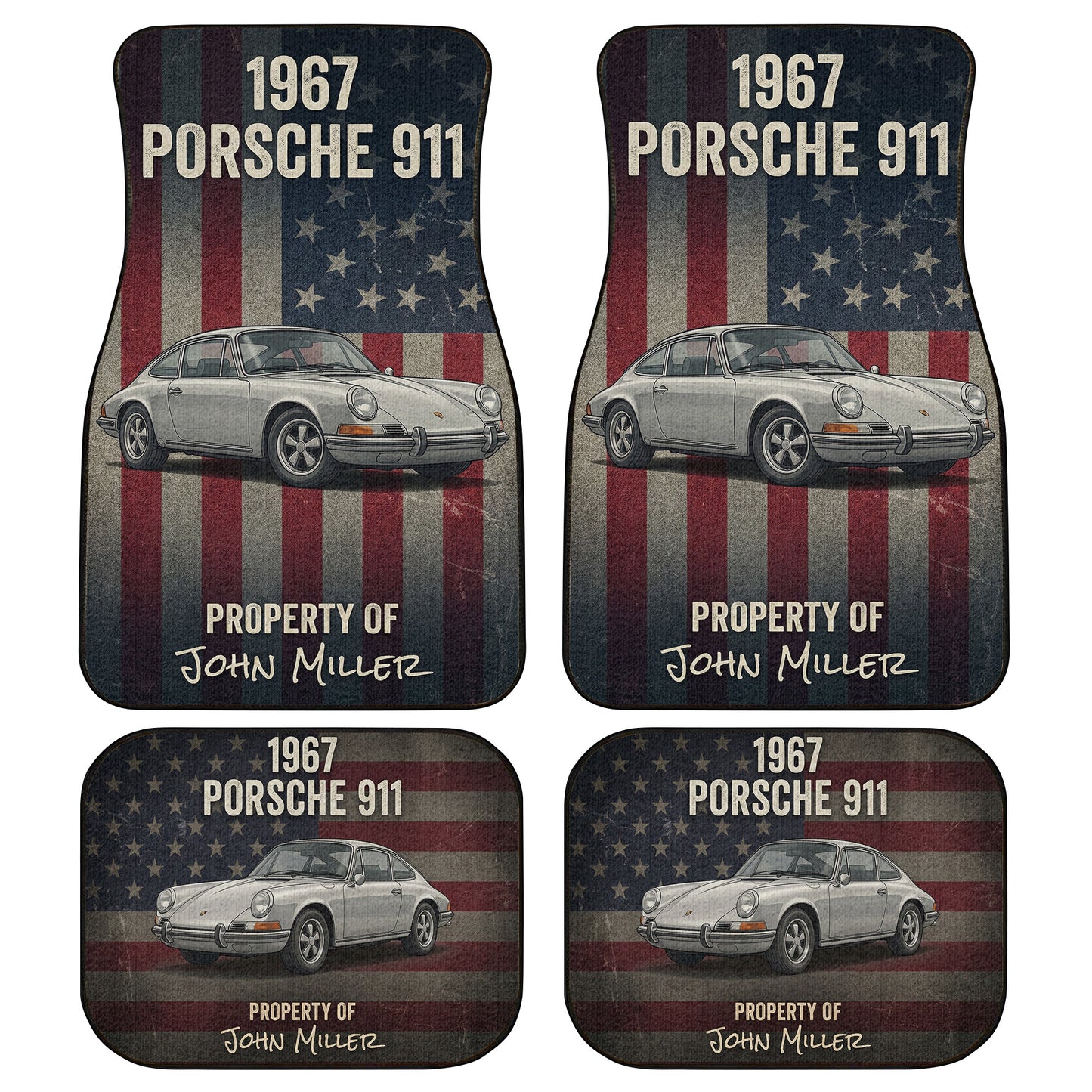 Personalized USA Flag Car Floor Mats | PersonalizedFury